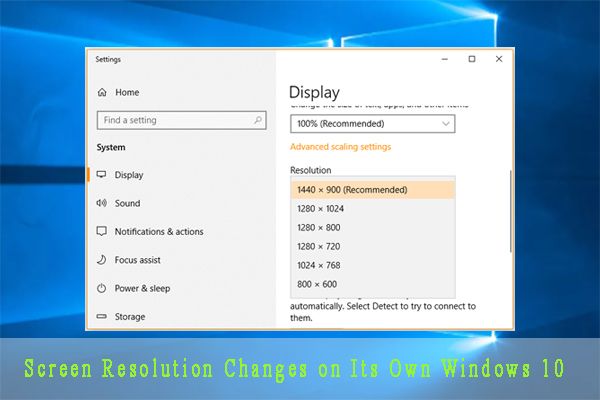 schermresolutie verandert op zichzelf Windows 10