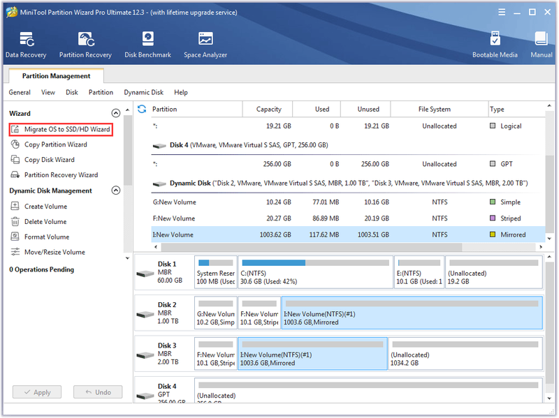activeer Migreer het besturingssysteem naar SSD/HD
