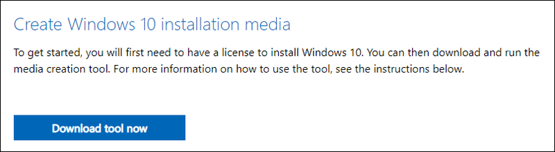 download de Windows 10 installatiemedia