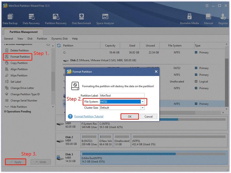 formatteer een SD-kaart met behulp van MiniTool Partition Wizard