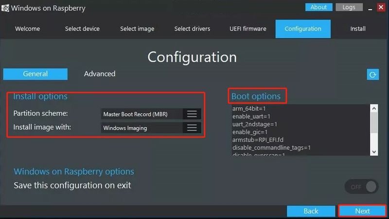 Configuraties instellen in WoR