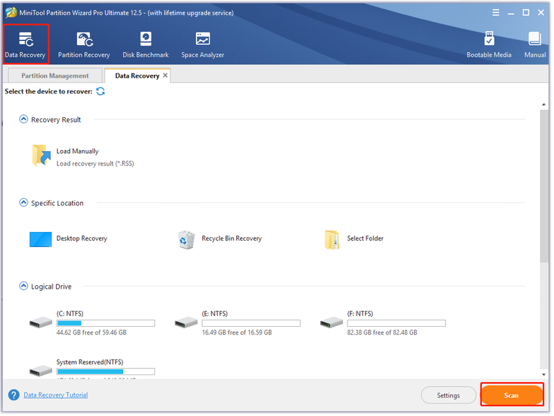 herstel verloren gegevens met behulp van MiniTool Partition Wizard