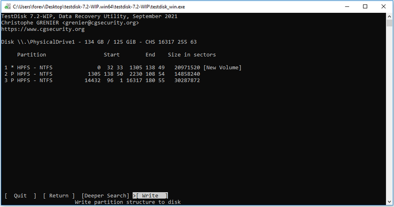 TestDisk herstelpartitie
