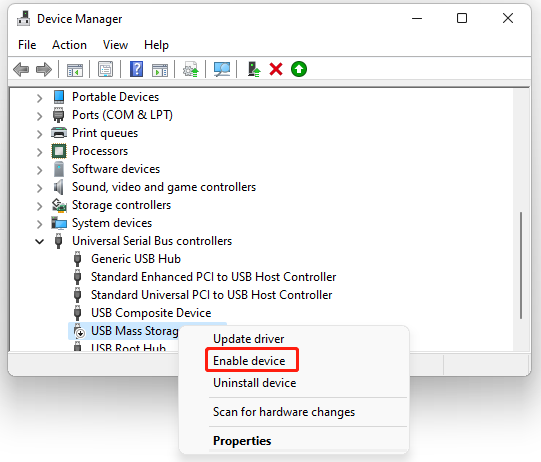 aktiver USB-masselagerenhed
