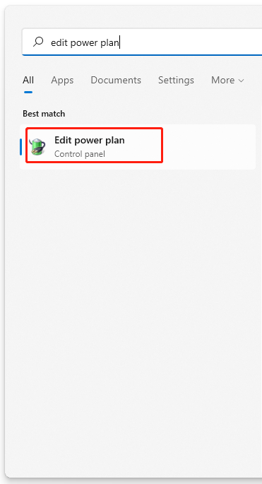 klik på rediger strømplan
