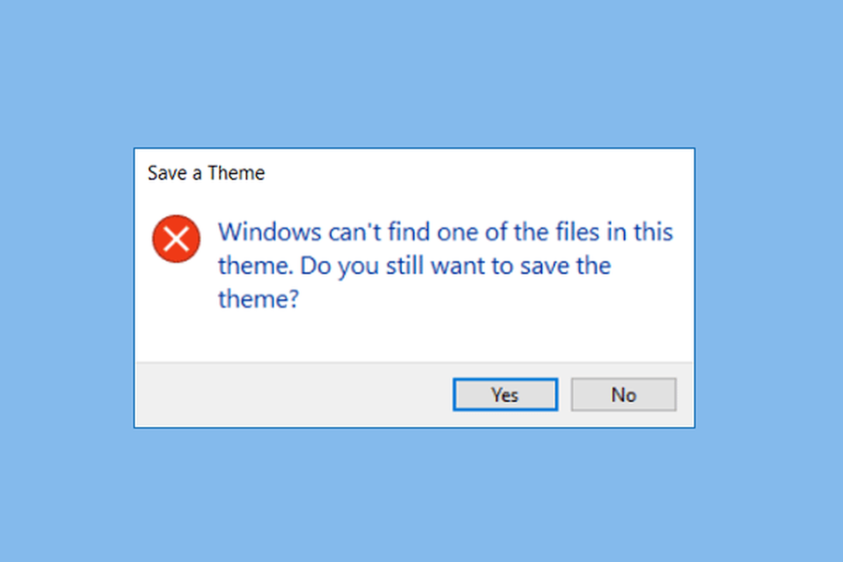 Windows kan een van de bestanden in thema niet vinden