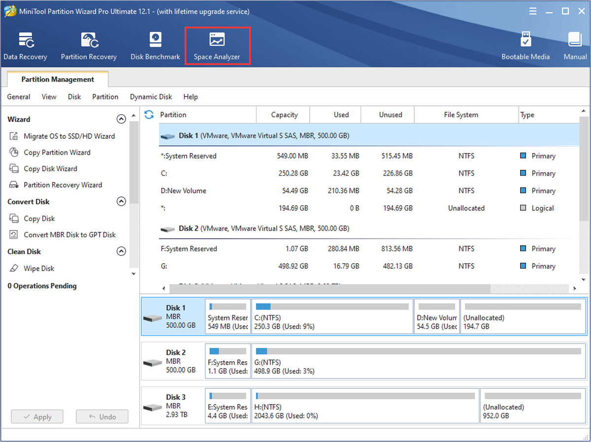 MiniTool Partition Wizard Space Analyzer
