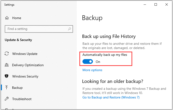 een back-up maken met bestandsgeschiedenis