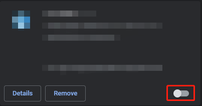 de extensie uitschakelen in Chrome