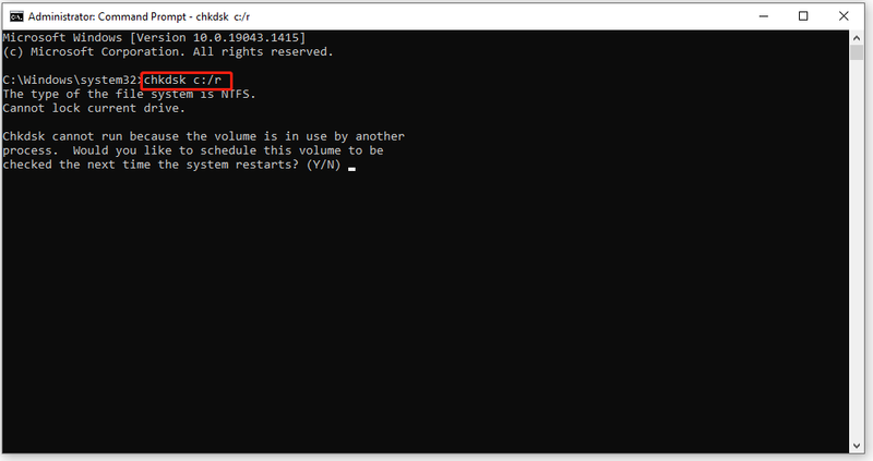 typ chkdsk c:/r