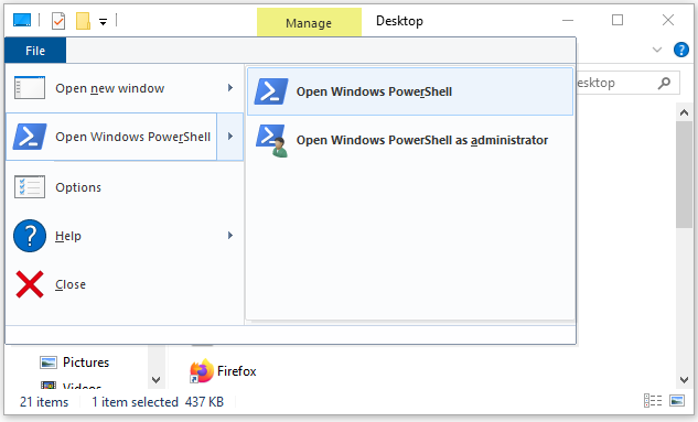 PowerShell openen