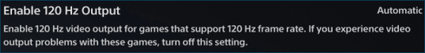 aktiver 120 FPS på PS5