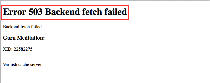 Fehler 503 Backend-Abruf fehlgeschlagen