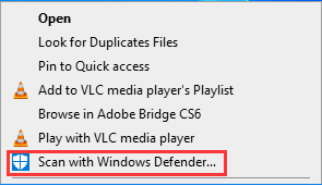 kies Scannen met Windows Defender