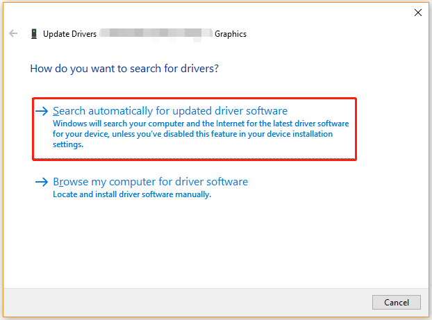 Søg automatisk efter opdateret driversoftware