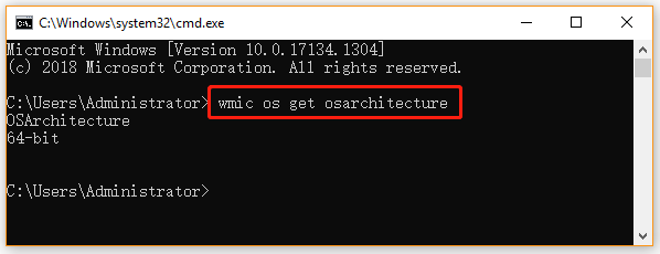 wmic os få osarkitektur