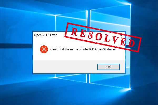 kan ikke finde navnet på Intel ICD OpenGL-driveren