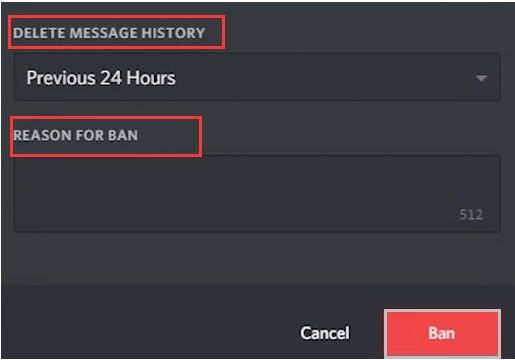 iemand verbieden op Discord