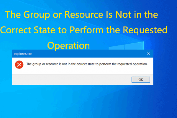de groep of resource is niet in de juiste staat
