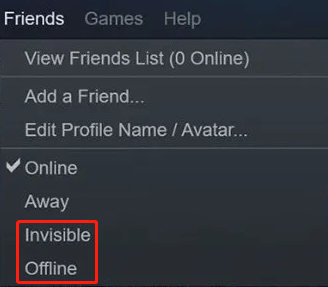 kies de offline optie