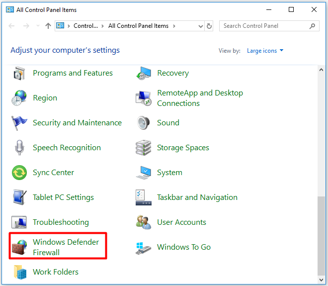 Windows Defender Firewall in- of uitschakelen