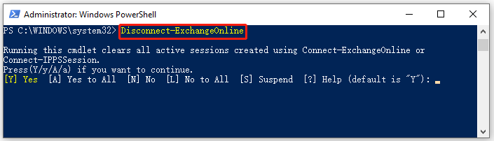 ontkoppel Exchange Online PowerShell