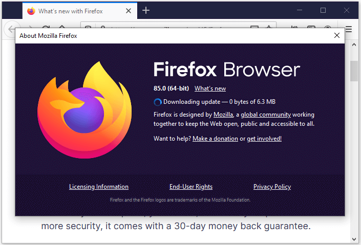 update Firefox-browser