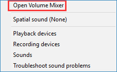 klik op Volumemixer openen