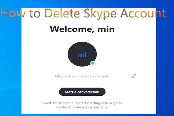 slet Skype-konto