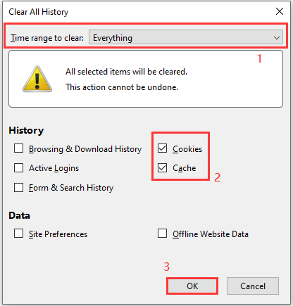 effacer les cookies et le cache