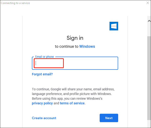 entrez le compte Gmail