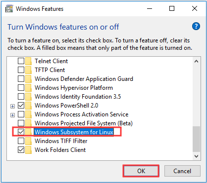 controleer Windows-subsysteem voor Linux