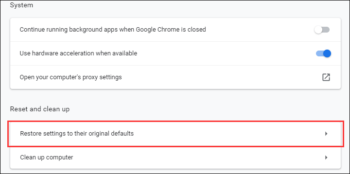 Google Chrome resetten