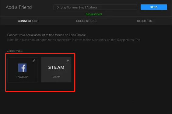 wybierz Facebooka lub Steam