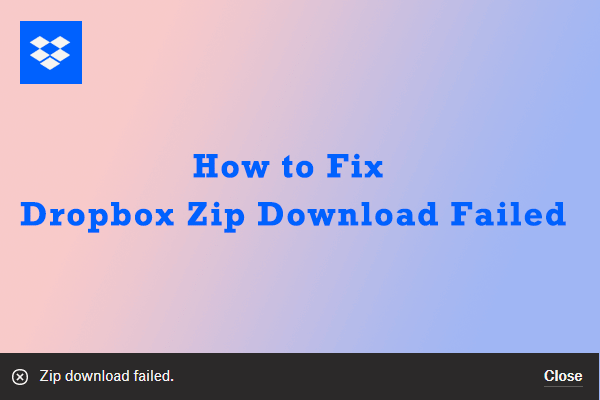Dropbox zip-download mislukt