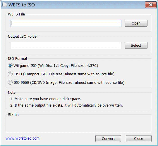WBFS naar ISO