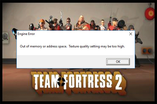 TF2 mangler hukommelse eller adresseplads