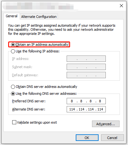 kies Automatisch DNS-serveradres verkrijgen