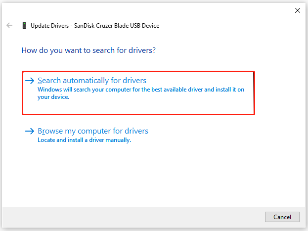 klik på Browser min computer for drivere