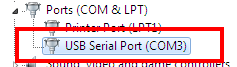 controleer USB Seriële Poort