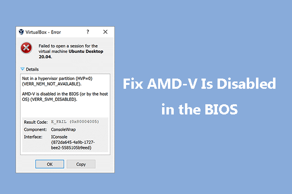 AMD-V er deaktiveret i BIOS