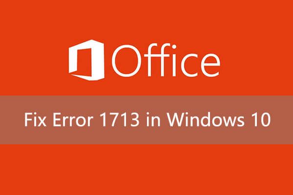 fejl 1713 i Windows 10