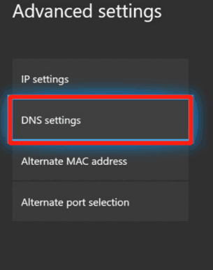 valige Xboxis DNS-i sätted