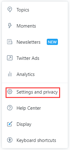 klik op Instellingen en privacy