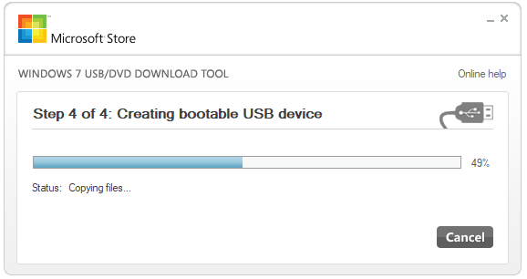 maak een opstartbaar USB-apparaat met Windows USB DVD Download Tool