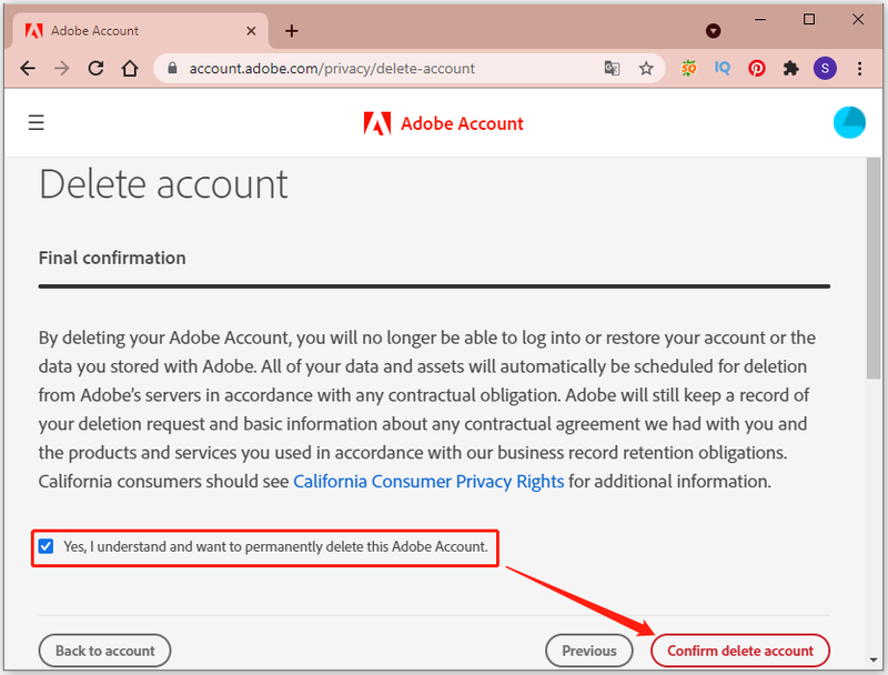 conform account verwijderen