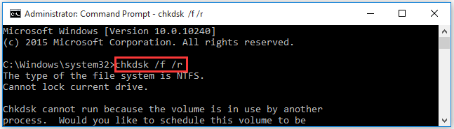 voer de opdracht chkdsk uit om fouten op de harde schijf te herstellen