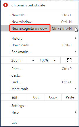 ga naar de incognitomodus