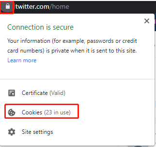 klik op Cookies