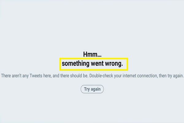 Twitter er ging iets mis
